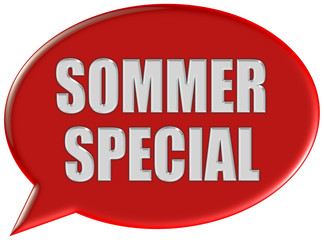 Sprechblase rot rund SOMMER SPECIAL