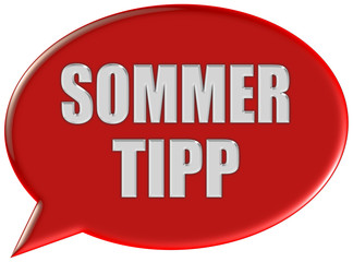 Sprechblase rot rund SOMMER TIPP