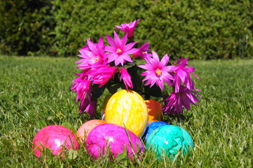 Osternest mit Osterkaktus