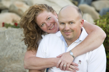 Attractive Couple Portrait in Park