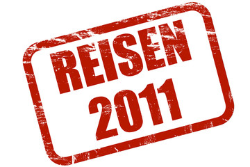 Grunge Stempel rot REISEN 2011