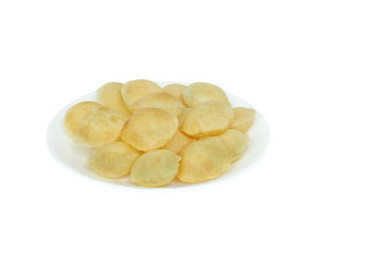 Puri of panipuri kept on a plate