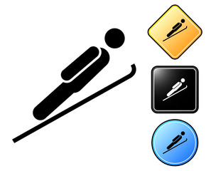 Ski jumping pictogram and signs