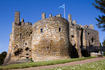 Dirleton Castle and Saltire, East Lothian, Scotland