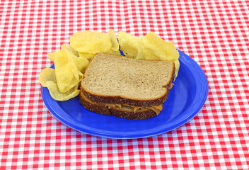 Peanut Butter Sandwich With Chips