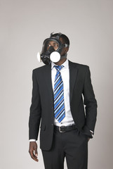 businessman with mask