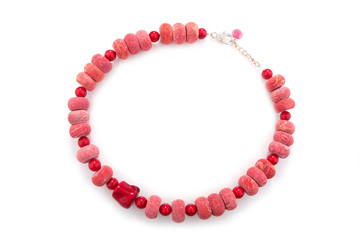 Elegant coral necklace, isolated on white