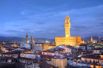 Fototapeta na wymiar Florence skyline - Palazzo Vecchio, Włochy