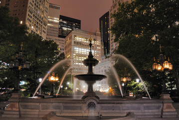 Fountain in New York City Hall Park