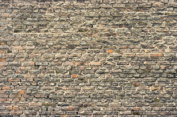 Wall with aged bricks