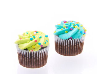 Cup cakes isolated on a white