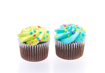 Cup cakes isolated on a white