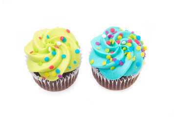 Cup cakes isolated on a white