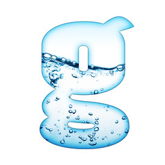 One letter of water wave alphabet