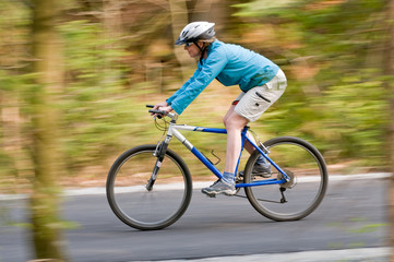 Woman bike riding