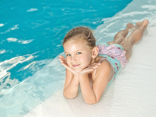 girl in the swimming pool