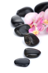 Obraz na płótnie Canvas black spa stones isolated