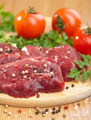 raw beef with spices