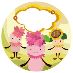 cartoon flower elf card