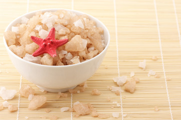 Bath salt in bowl