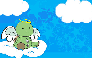 turtle angel cartoon copyspace