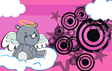 rhino angel cartoon background