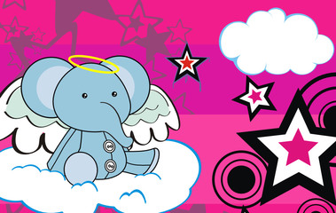 elephant angel cartoon background