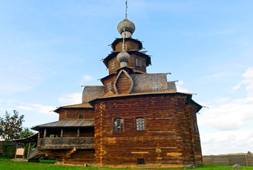 the wooden church of Transfiguration in Suzdal museum, Russia