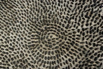 Pebbles in radial pattern