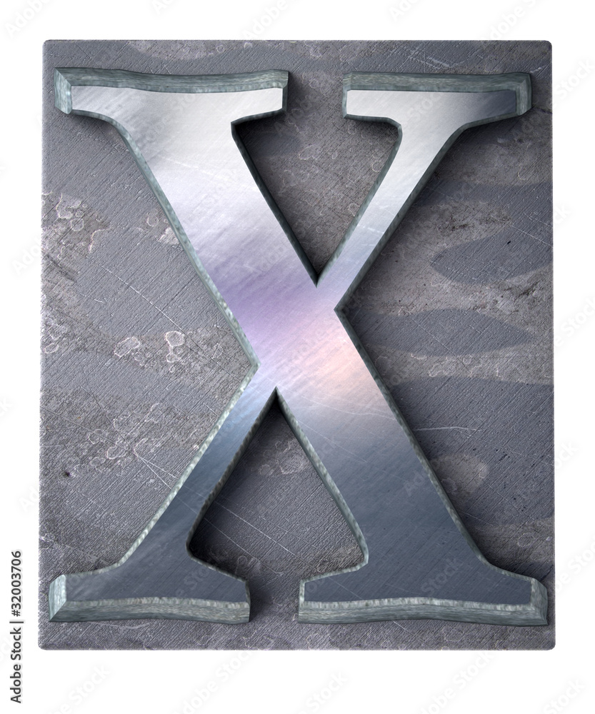 Fototapete typescript upper case x letter