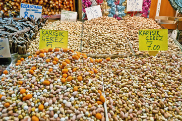 Seeds for sale at the Spice Bazaar at Istanbul