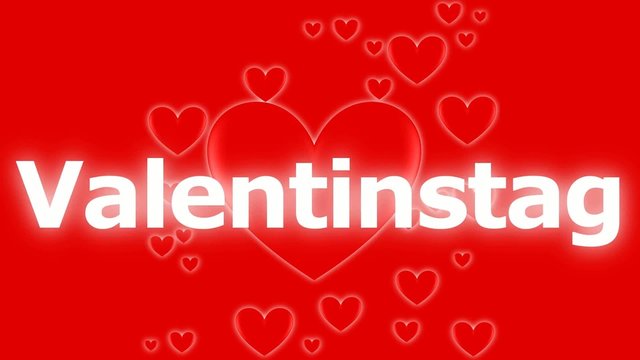 Valentinstag - weisse Schrift, roter Hintergrund