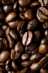 Coffee roasted beans background