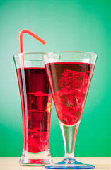 Colourful cocktail in glasses