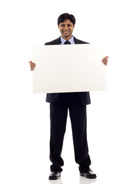 Businessman with Sign