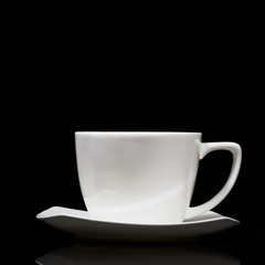 white mug on black background