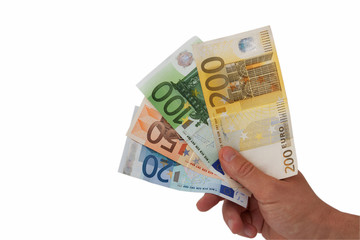 Hand holding bank notes