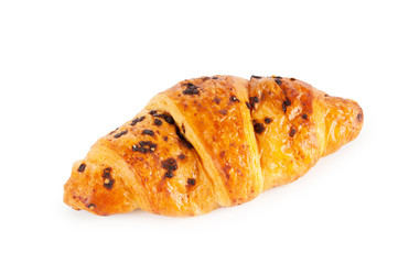 Breakfast concept - croissant isolated on white