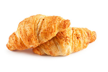 Breakfast concept - croissant isolated on white