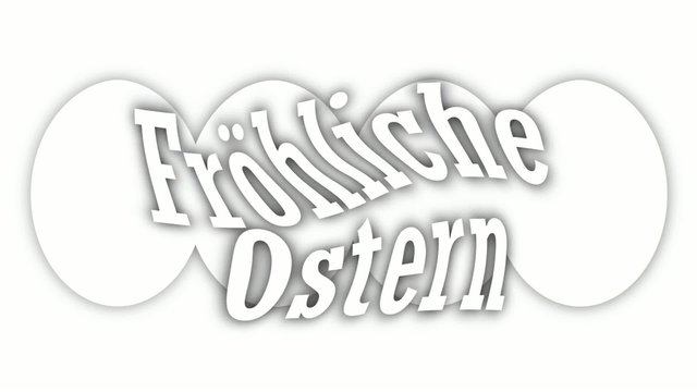 Fr&ouml;hliche Ostern, bunt - weiss - tanzend