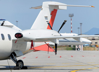 the plane on the runway