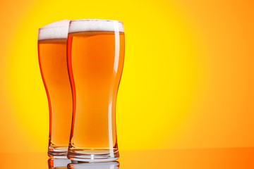 Two glasses of beer