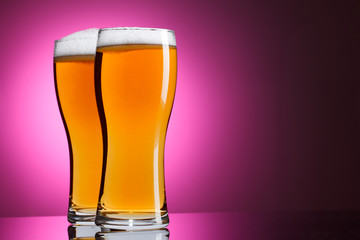 Two glasses of beer