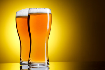 Two glasses of beer