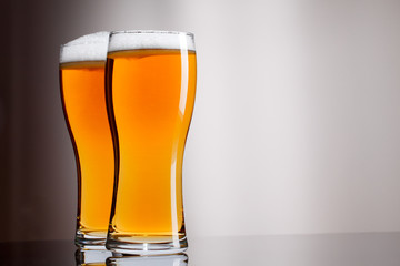 Two glasses of beer