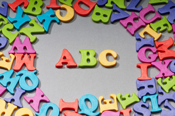 Fototapeta premium Early education concept with letters