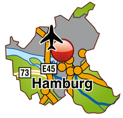 Hamburg mit BAB in SVG grün