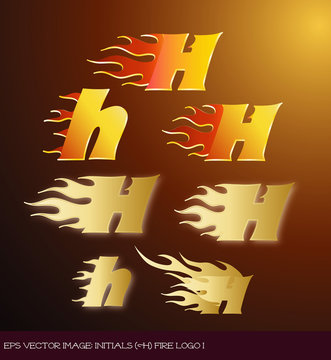 eps Vector image:initials（h）fire logo I