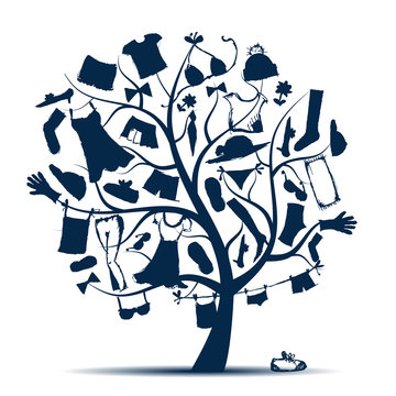 recommend clip art: Wardrobe, clothes on tree for your design