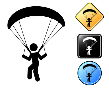 Paragliding pictogram and signs